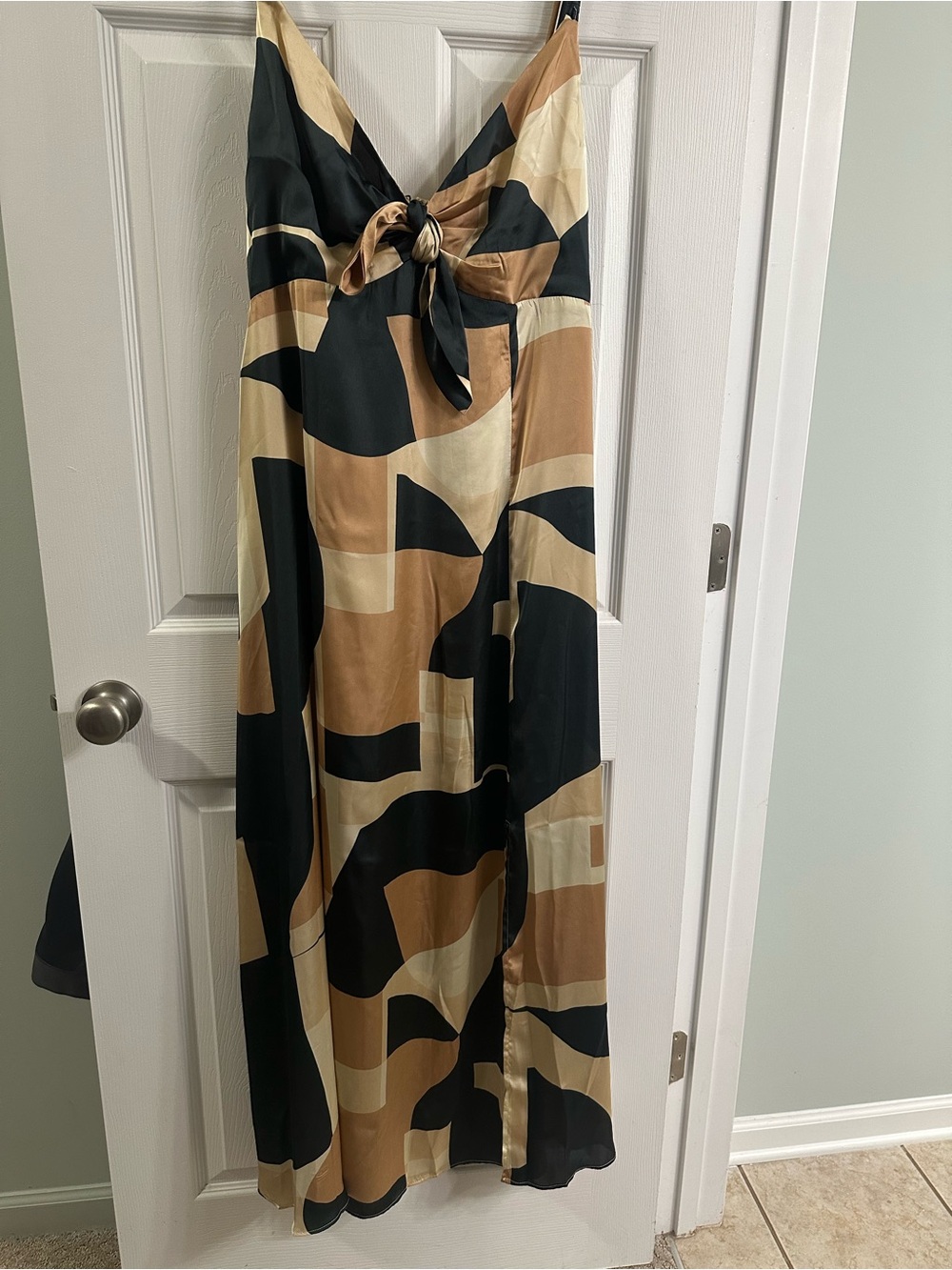 Baltic Born Black and Tan Abstract Maxi Dress XL